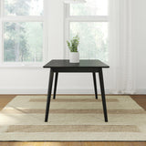 Plank+Beam 72 Inch Mid Century Modern Dining Table, Solid Wood Kitchen & Dining Room Table for 6, Minimalist Table for Dining Room, Rectangular Dinette Table, Black Plank+Beam