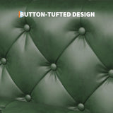 GarveeHome 81 in Leather Couch for Living Room, Modern Sofa Couch with Deep Seat and 2 Pillows, Handmade Button Tufted 3 Seater Sofa, Leather Sofa for Apartment, Office, Green GarveeHome