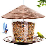 Hanizi Hanging Bird Feeder Squirrel Proof for Outdoor Wild Bird Seed, Brown Hanizi