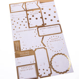 Graphique Shimmering White Gift Labels | 52 Self-Adhesive Christmas Stickers | 13 Designs with Gold Foil Accents | to and from Names | for Holiday Wrapping Paper & Gift Bags Graphique