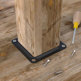 FOROIRON (8 Pack) 4" x 4" Wood Post Plate Connector, Powder-Coated Decking Post Base, Wood Fence Post Anchor Base, Deck Porch Railing Support Base FOROIRON