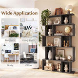 Giantex 5-Tier Bookshelf, 10-Cube Geometric Book Case with 5 Closed-Back Cubbies, Anti-toppling Kits, Open Display Storage Shelf for Living Room, Home Office, Bedroom, Gray Giantex