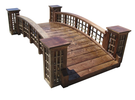 SamsGazebos 7 ft Trellis Garden Bridge with 4 Trellis Posts SamsGazebos