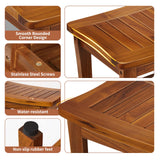 TEAKMAMA 20" Teak Shower Bench Waterproof Wood Shower Chair for Inside Shower Teak Stool with Shelf for Bathroom Sturdy Shower Seat for Elderly, Assembly Required TEAKMAMA