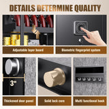 2.3 Cu Ft Safe Box Quick-access Gun Safe with Adjustable Shelf Safes for Home Documents Biometric Fingerprint Safe Box Waterproof With Alarm Lock box for Office Hotel Home ZIWJHK
