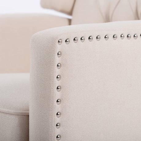 Push Back Recliner Chair,Easy Chairs for Small Spaces,Comfy Armchair,Reading Recliner Chairs for Adults,Living Room Accent Chair, Wingback and Rivets Design for Modern Recliner Chair(White) NITYASUNDARA