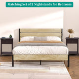 Naomi Home Eily Small Night Stand, Bedside Table with Drawers and Shelf, Sleek Bedroom Nightstand with X-Design for Small Spaces, Offices, Living Rooms - Espresso Naomi Home