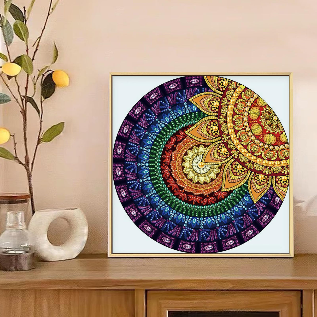 MVVMTOP Diamond Art Painting Kit, DIY Mandala 5D Special Shape Crystal Diamond Partial Diamond Art Painting Mosaic Making Craft, Suitable for Home Wall Decor Art Holiday Gift, AT127 MVVMTOP