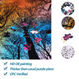 Bgraamiens Puzzle-Forest Under Starry Night-1000 Pieces Gradient Magic Colorful Puzzle for Adult,Hard Challenge Puzzle for Adult Bgraamiens