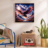 KTHOFCY 5D DIY US Flag Independence Day Eagles Diamond Painting Kits for Adults, US 4th of July Full Drill Crystal Rhinestone Paintings Pictures Arts Wall Decor Painting Dots Kits 13.8X13.8inch KTHOFCY