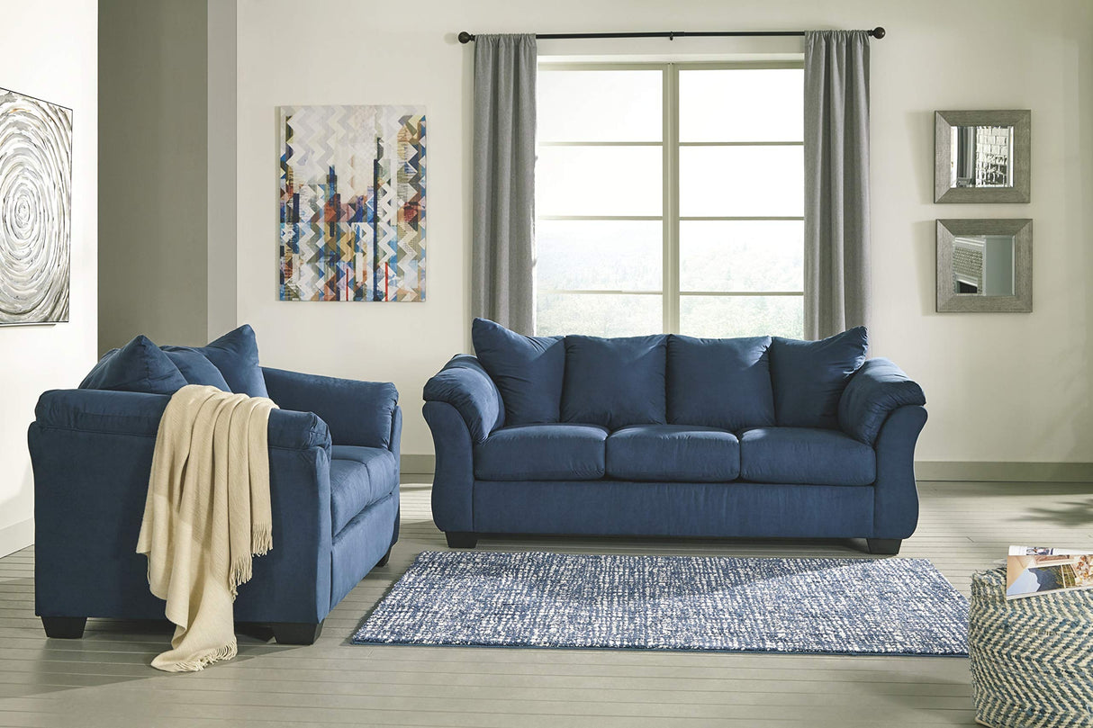 Signature Design by Ashley Darcy Casual Plush Loveseat, Dark Blue Signature Design by Ashley