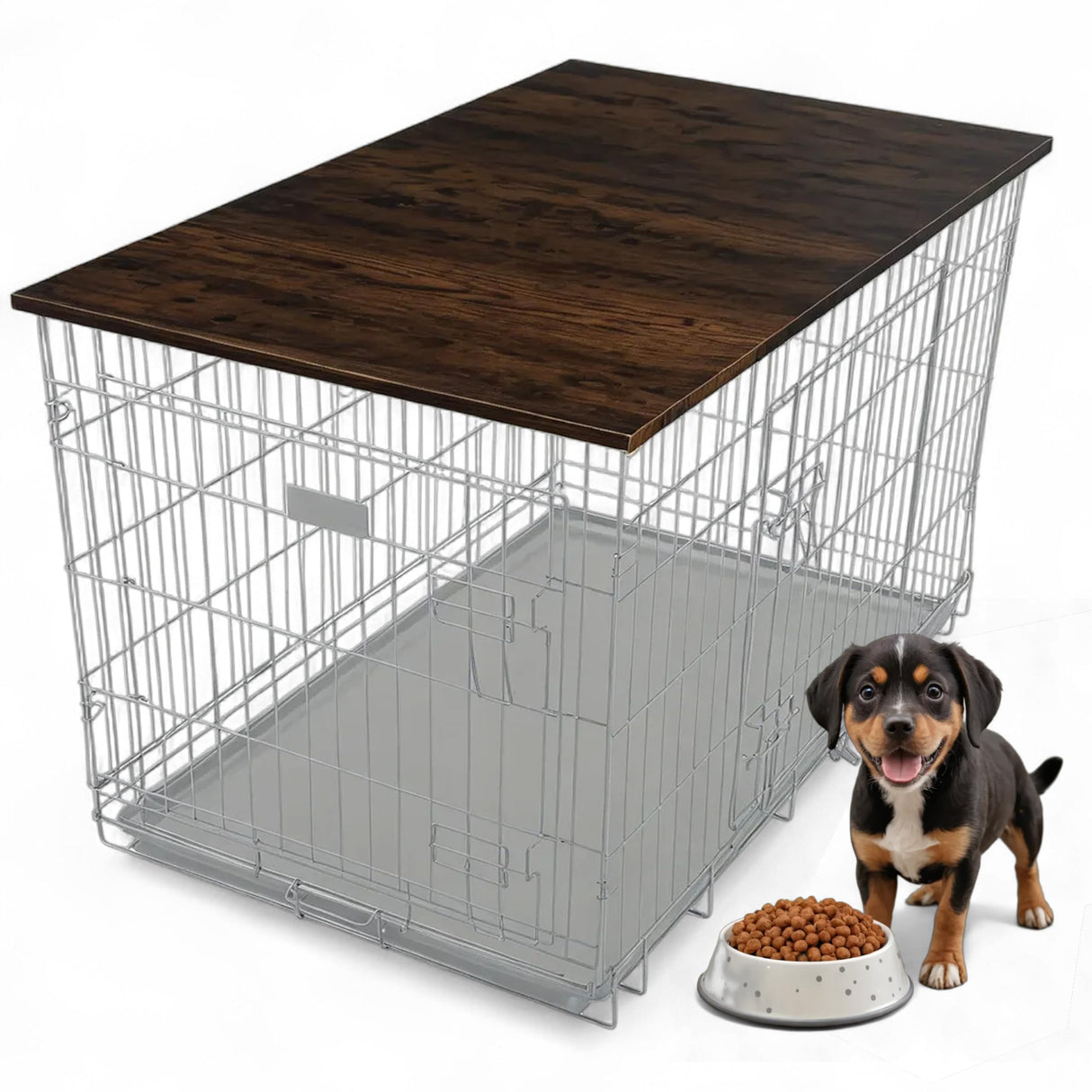 Skywin Dog Crate Topper Wood - 42" x 28" Dog Table Topper, Premium Dog Kennel, Functional Pet Crate Furniture Table Dog Topper Skywin