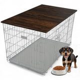 Skywin Dog Crate Topper Wood - 42" x 28" Dog Table Topper, Premium Dog Kennel, Functional Pet Crate Furniture Table Dog Topper Skywin