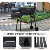 Charcoal Grills Outdoor Barbecue Grill Offset Smoker Portable BBQ Grill with Wheels for Backyard Camping Picnics Dopinmin