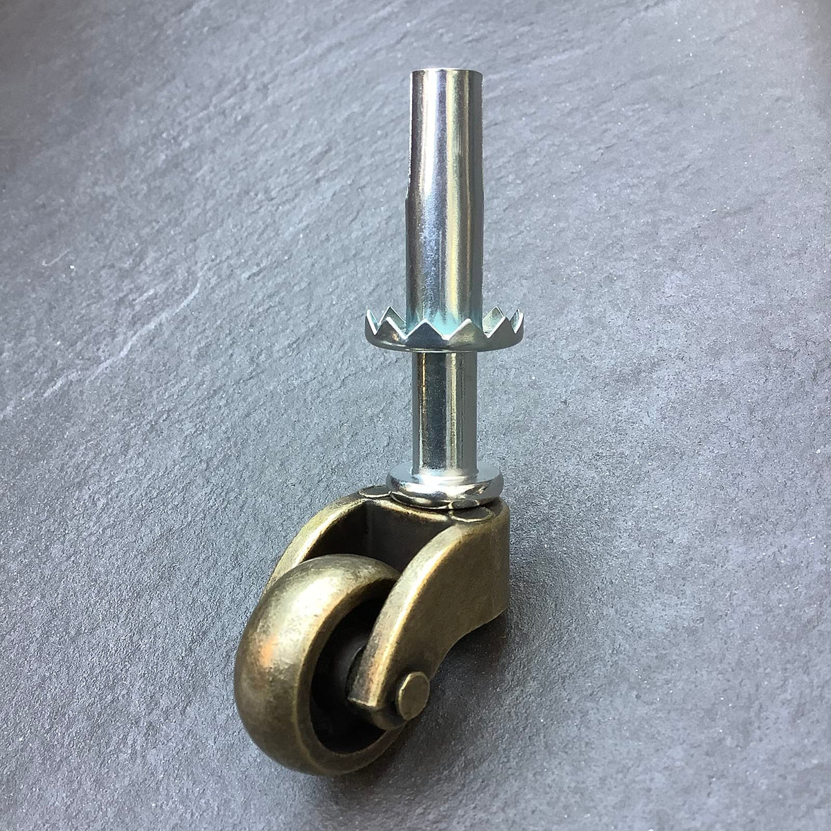 LUXUFUL 1" Swivel Stem Ball Caster Wheel, Zinc Alloy Castor for Furniture Socket Type Mounting Stem, Antique Brass, 353lbs, Pack of 4 LUXUFUL