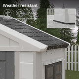 EAST OAK Outdoor Storage Shed, 7×4×8.2 FT Waterproof Resin Tool Shed with Window, 152Cu.ft Outside House Shed for Garden, Patio, Lawn Mower, Bikes EAST OAK