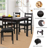 Kitchen Table Set 5 Piece Dining Table Set Sturdy Wooden Square Table and Chair Breakfast Table Set for 4 Person, Small Dining Room Table Set for Restaurant Home Kitchen Living Room, Brown Pazidom