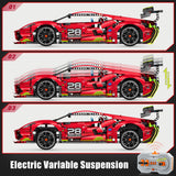 OWNONE 1 Remote Control Super Car Building Kits, 1835PCS Technique Plated Race Car Building Set for Adults Men Teens - with 5 Fast Motors, Electric Height Adjustment & Drift Spin Wheels OWNONE 1
