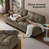 VINGLI Cloud Couch 80" Loveseat, 22.4" Deep Seat, Suede Upholstery Cozy Comfy Couches for Living Room Modern Love Seat Sofa, Pillow Armrest (Brown) VINGLI