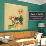 Red Lantern Bamboo Window Shade Blind - Lotus Blossom 72" Wide Red Lantern