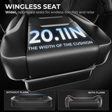 GTPLAYER Gaming Chair with Footrest, Big and Tall Game Chair 350lb Racing Style Computer Chair, Ergonomic Executive Office Chair High Back with Lumbar Support and Recliner, Light Gray GTPLAYER