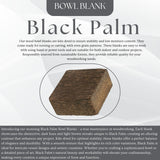 Exotic Wood Zone Black Palm Unfinished Wood Bowl Blanks Kiln Dried | Hardwood Square Blocks for DIY Woodworking Enthusiasts, Wood Pieces for Wood Crafts and Projects (6"x 6" x 2") Exotic Wood Zone