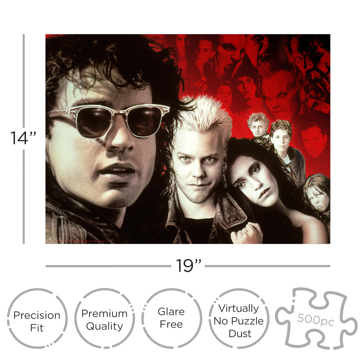 AQUARIUS Lost Boys 500pc Puzzle (500 Piece Jigsaw Puzzle) - Glare Free - Precision Fit - Officially Licensed Los Boys Movie Merchandise & Collectibles - 14x19 Inches AQUARIUS
