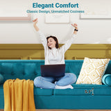 Dreamsir 78'' W Velvet Sofa, Mid-Century Love Seats Sofa Furniture with Bolster Pillows, Button Tufted Couch for Living Room, Tool-Free Assembly (Sofa, Peacock Blue) Dreamsir