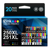 E-Z Ink Compatible Ink Cartridges Replacement for Canon 250 251 XL PGI-250XL CLI-251XL to use with Pixma MX922 MX920 MG5520 MG7520 IX6820 IP8720 MG6620 MG6320 MG7120 (20 Pack) E-Z Ink