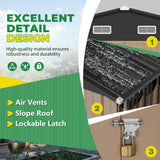 Devoko 10 x 10 FT Outdoor Storage Shed, Metal Garden Sheds & Outdoor Storage Clearance, Large Tool Shed Outdoor with Single Lockable Door for Patio Lawn Backyard (Brown) Devoko