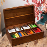Acacia Wooden Tea Bag Organizers, Tea packet Storage Boxes, Tea Caddy for Tea Bags Chest, Teabag Holder Containers, Teabox Station Display, Organizador De Tes Caja Para Te, 8 Compartments FLYIEE