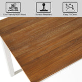 Comfy to go 5-Piece Solid Wood Table Set, Dining Table Set for 4, Farmhouse Rectangular Kitchen Table, Space-Saving Dinette Table Set for Dining Room, Office, Terrace, Courtyard - White Comfy to go