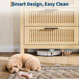 GarveeHome Fluted 4 Drawers Dresser for Bedroom, 35.4 in Tall Chest of Dressers for Closet, 4 Fluted Drawers with Metal Handle, Large Clothes Storage Cabinet for Bedroom, Nursery, Living Room, Natural GarveeHome