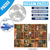 RECHIATO Jigsaw Puzzles for Adults,Jigsaw Puzzles 1000 Piece for Adults,Cat Jigsaw Puzzles for Adults 1000 Pieces and up, for Family Members and Friends, for Women&Mon, Library RECHIATO