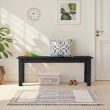 ONBRILL Outdoor Bench, 2-Person Poly Lumber Garden Bench, All-Weather Patio Bench Will not Rot and Fade for Garden, Porch, Backyard and Park, Easy Installation, Black ONBRILL