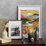 NPCSWXQ Diamond Painting Landscape,5D Diamond Painting Kits for Adults Beginners, DIY Full Drill Diamond Painting Sunrise Mountains and Rivers Painting for Home Wall Bedroom Decor Gifts 12x16Inch NPCSWXQ