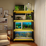 Welfiya 32" W Garage Shelving,4-Tier Heavy Duty Storage Shelves Unit with Adjustable Metal Shelf for Warehouse,Basement,Workshop,3000LBS,32" W x 20" D x 63" H,Black&Yellow Welfiya