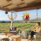 Mmucco 10 Pack Sublimation Wind Spinner Blanks 10 Inch,3D Aluminum Wind Spinners Sublimation Blank DIY Crafts Ornaments for Indoor Outdoor Garden Yard Mmucco