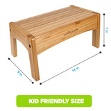 Growing Up Green Bamboo Bathroom Step Stool for Kids Using The Toilet and Sink - Kids Step Stool, Potty Training, Non-Slip, Bathroom, Kitchen, Lightweight Ginsey