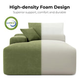 LIKIMIO 120" Boneless Couch for Living Room, Deep Seat Comfy Sectional Cloud Couch Sofa with Chaise, L-Shaped Modular Modern Sofa, No Assembly Required, Corduroy Upholstery Green LIKIMIO