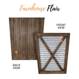 Autumn Alley Large Rustic Farmhouse Wall Planter Set of 2, Farmhouse Decor Wall Hangings for Hanging Planter Indoor, Galvanized Wall Planter, Corrugated Metal, Wooden, Brown - Flowers Not Included Autumn Alley