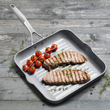 GreenPan Paris Pro Hard Anodized Healthy Ceramic Nonstick, 11" Square Grill Pan, PFAS-Free, Dishwasher Safe, Grey GreenPan