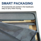 Twin Size Platform Bed Frame with Upholstered Headboard, Button Tufted Design, No Box Spring Needed, Dark Grey Sismplly