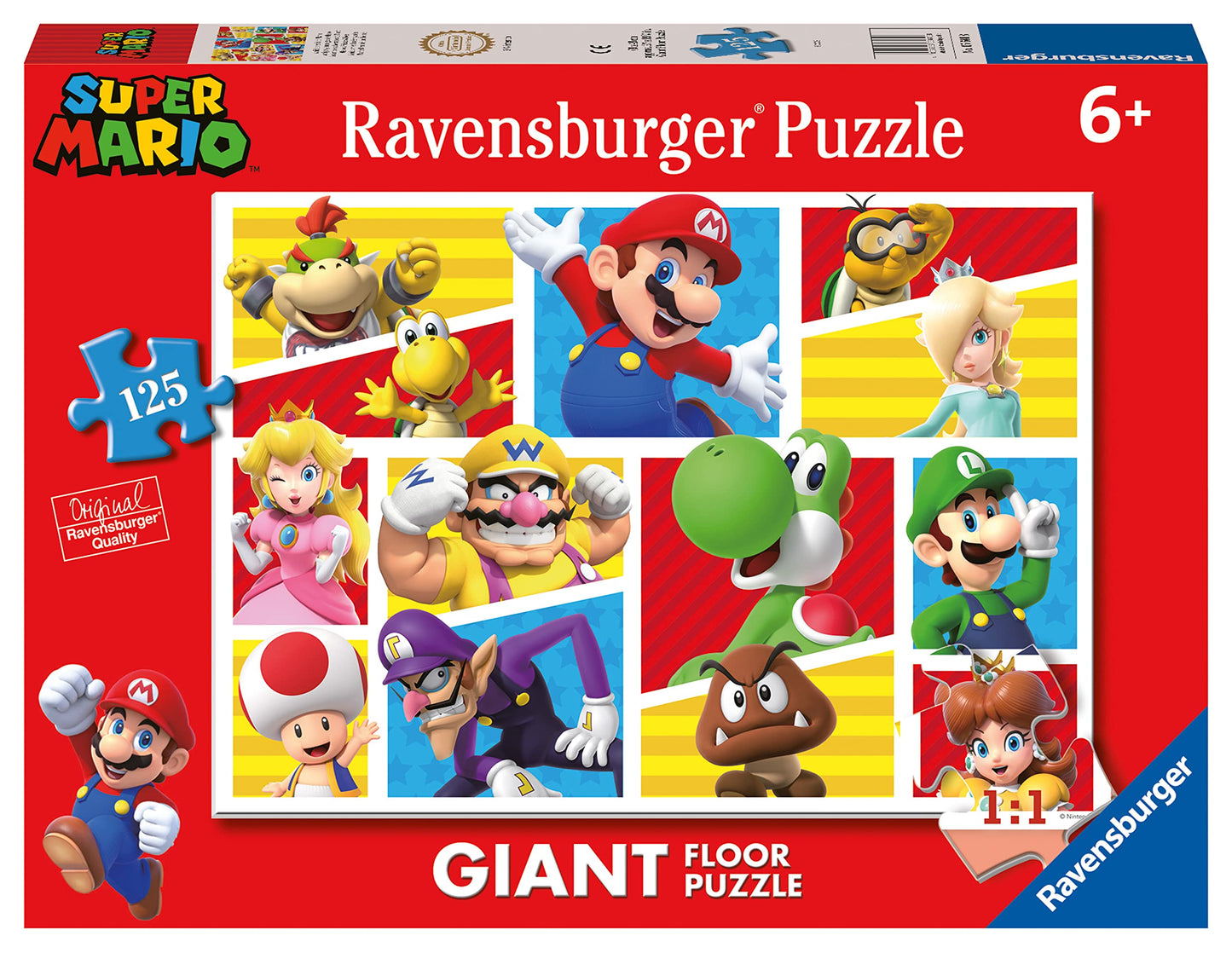 Ravensburger - Super Mario Puzzle Giant Floor Collection Gift Idea for Children 6+ Years, Educational and Stimulating Game, 125 Giant Pieces, 70 x 50 cm