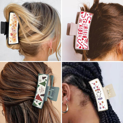 Hair Claw Clips Cover Sublimation Blanks for 4”,4.1”and 4.2”Hair Clips, Sublimation Hair Claw Clips Cover Blanks, Pu Leather Sublimation Blanks for Hair Clips and Claw Clips (20 pcs)