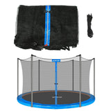 14FT Trampoline Replacement Safety Enclosure Net for 6 Straight Poles Round Frame Trampolines, Breathable and Weather-Resistant Trampoline Net with Adjustable Straps (Net Only) Blue Zoomster