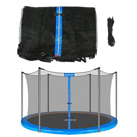 14FT Trampoline Replacement Safety Enclosure Net for 6 Straight Poles Round Frame Trampolines, Breathable and Weather-Resistant Trampoline Net with Adjustable Straps (Net Only) Blue Zoomster