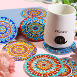 8 PCS Mandala Diamond Art Coasters Kits, Boho Diamond Painting Coasters with Holder Set of 8, DIY Drink Coasters Art Crafts Supplies for Adults Cup Mat for Home Decor House Warming Gifts 3.9inch FOXKISS