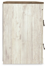 Signature Design by Ashley Willowton Shabby Chic Large TV Stand up to 60" with 3 Shelves and Fireplace Option, White Signature Design by Ashley