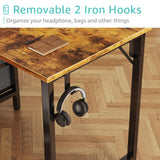 Lufeiya 40 inch Computer Desk with 4 Drawers, Kids Student Small Desks for Home Office Small Space, Work PC Desk Table for Bedroom, Rustic Brown Lufeiya